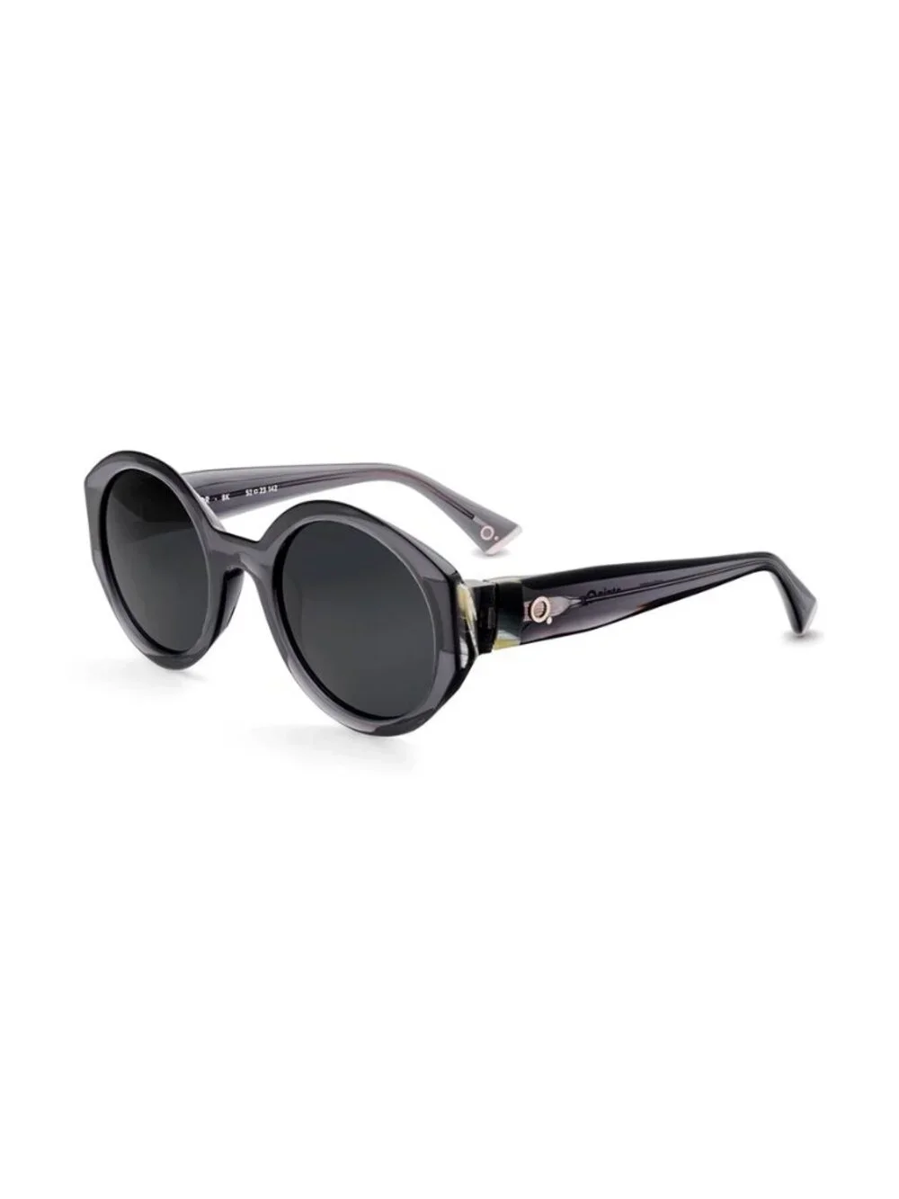 New Etnia Barcelona Women's Sunglasses Black Round Transparent Lens Acetate BK